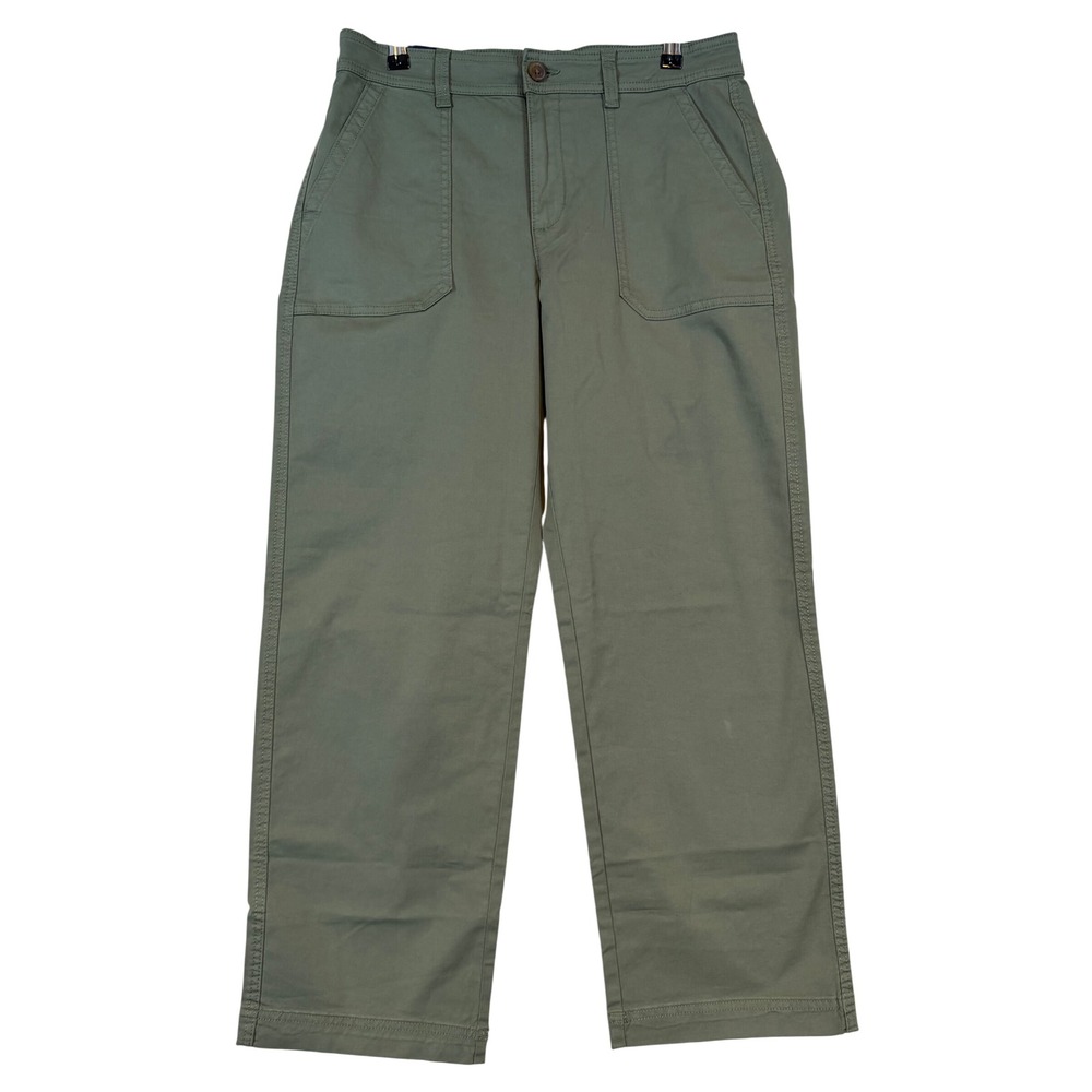 Gap Womens Ankle Trouser Green Stretch Cotton Straight Leg Pants •6• Gorpcore